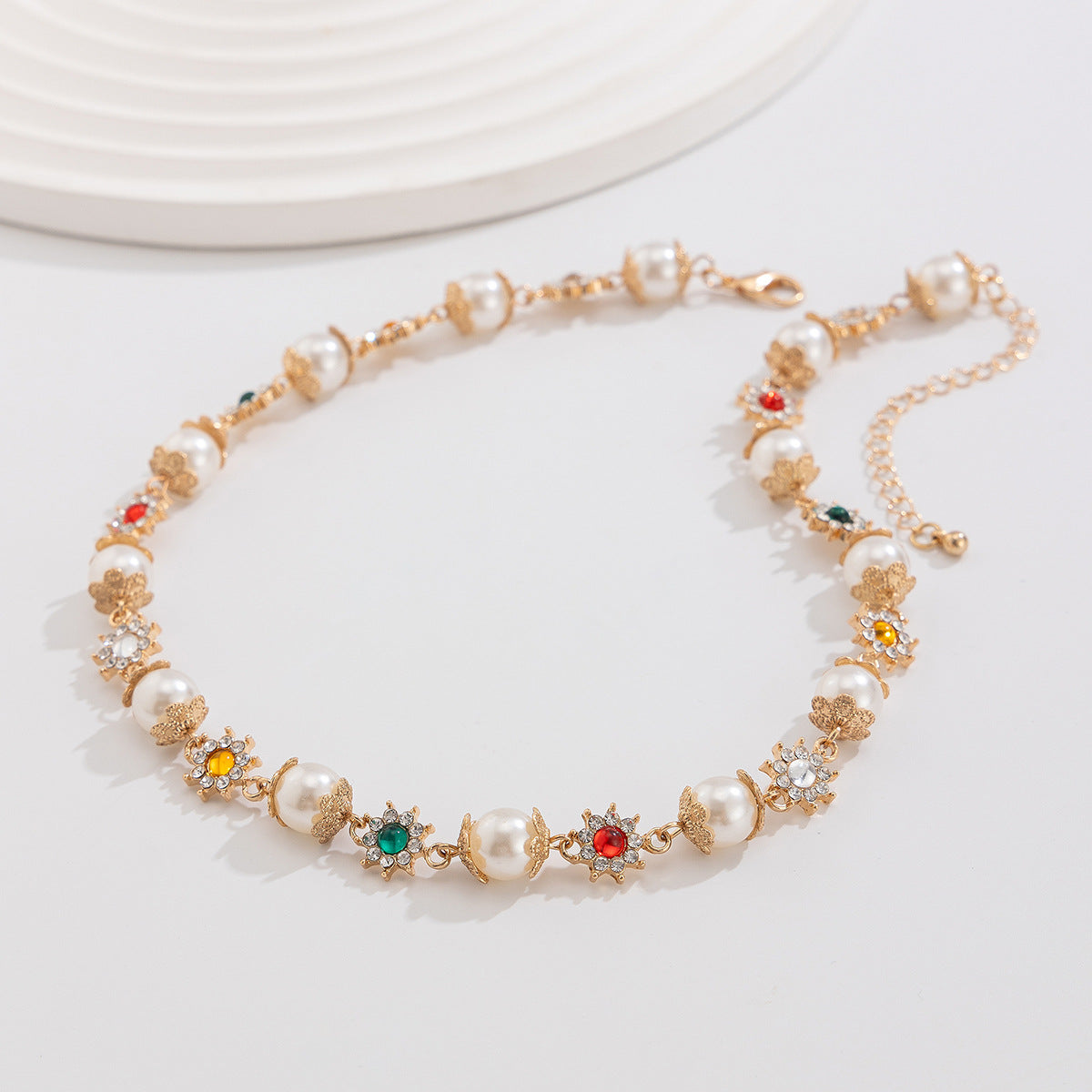 Wholesale men's pearl flower necklace clavicle chain